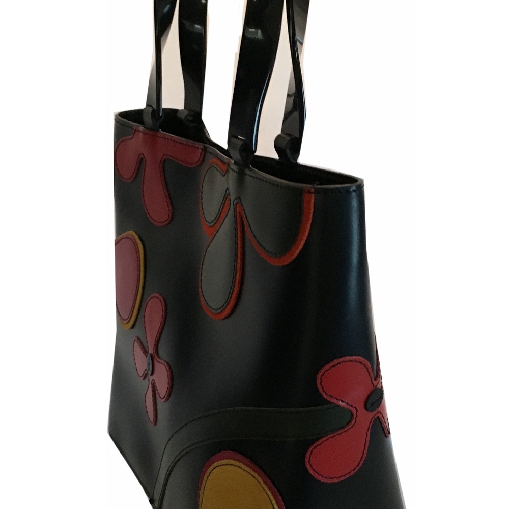 NWT - Floral handbag with black patent leather han - Picture 5 of 8
